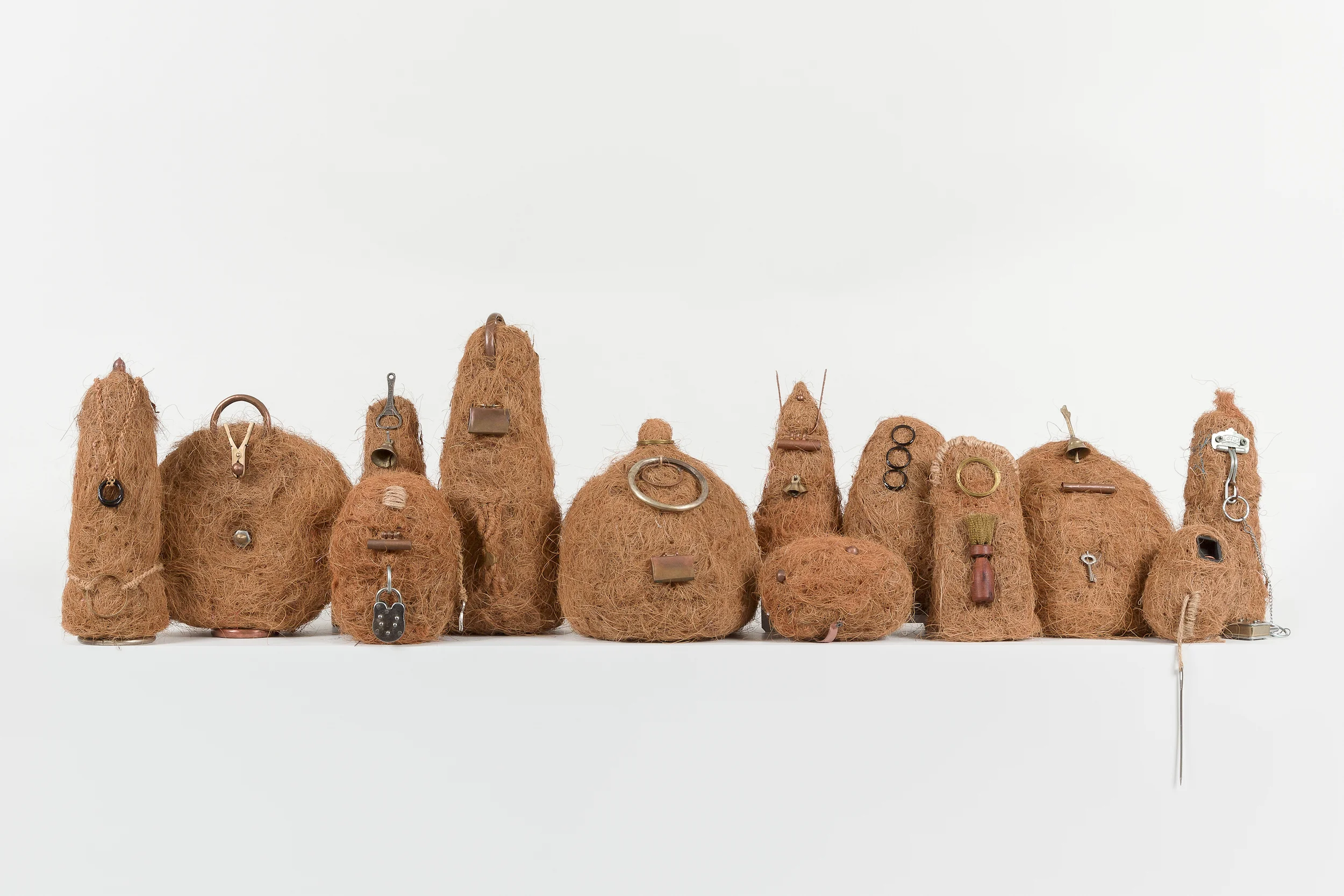 Untitled , 1996-2016 coconut husk fibers and found objects 15" x 15" x 60"
