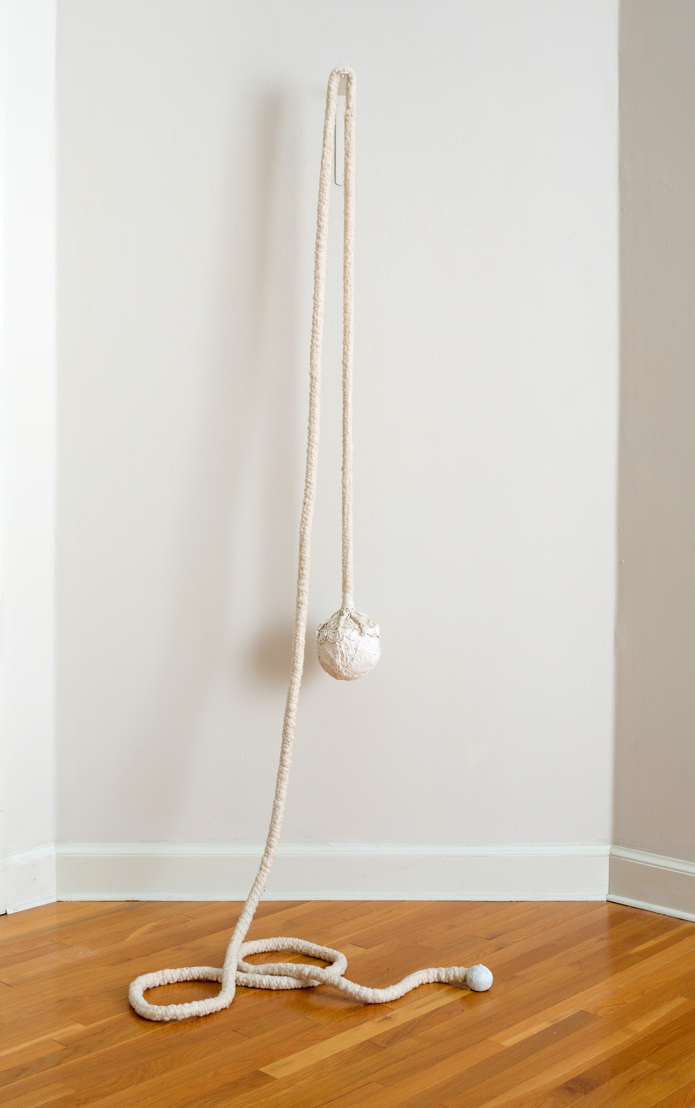 Jennifer Odem Pearl, 2012 Cast hydrocal, cotton, flocking, steel 72 x 13 x 12 inches