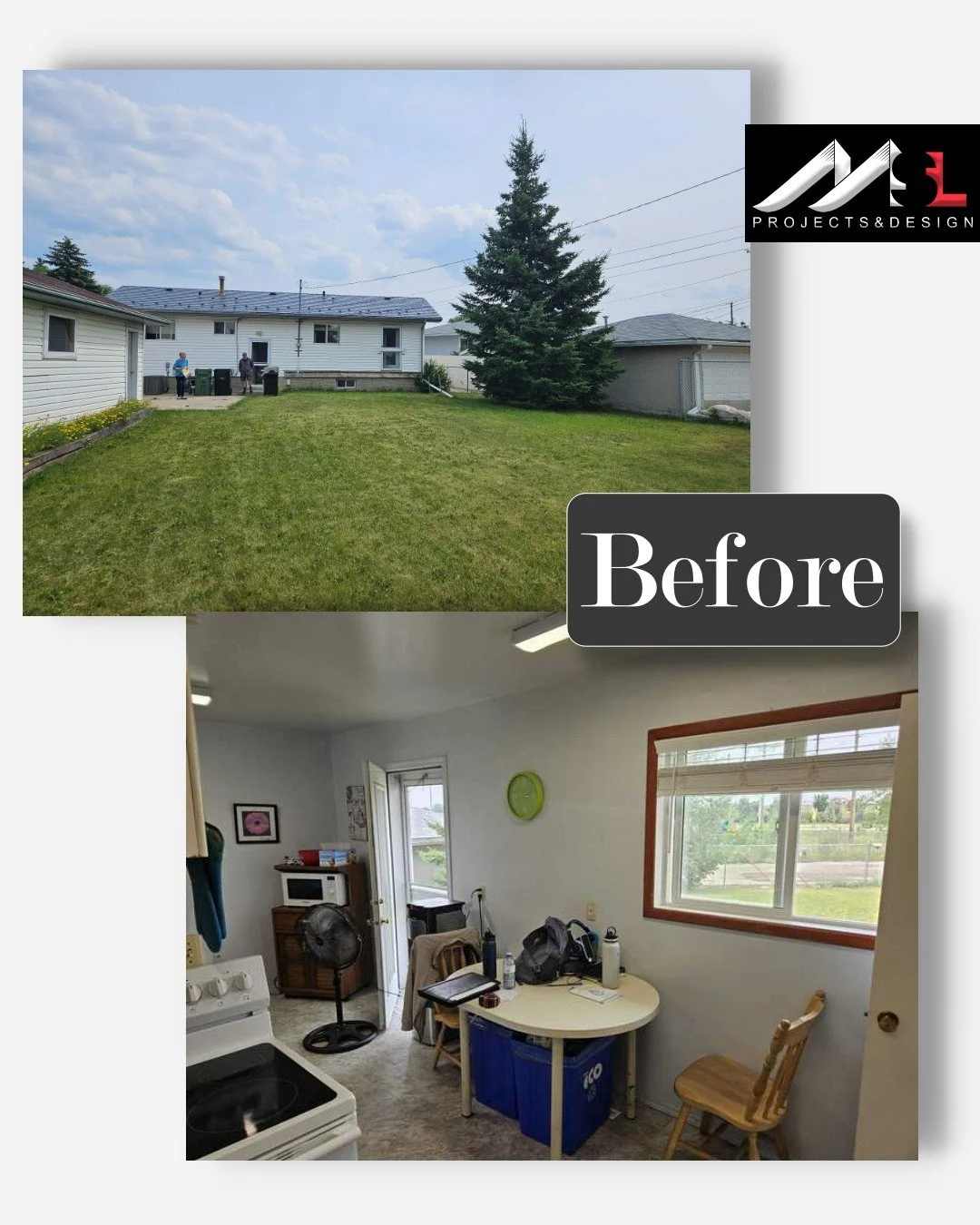 Big changes start with bold ideas! 🛠️✨
Check out this awesome before &amp; after&mdash;what started as a blank space is now a beautiful new addition we're proud to call a job well done. 
From sketches to studs to stunning!

 #BeforeAndAfter #HomeGlo