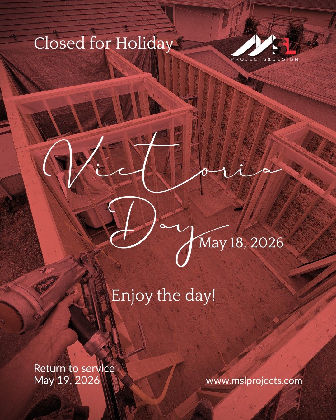 The long weekend is upon us!🌷☀️
We will be taking May 18th to reset and hopefully enjoy some rays! 

Bring on the sun!
See you back on site on Tuesday.