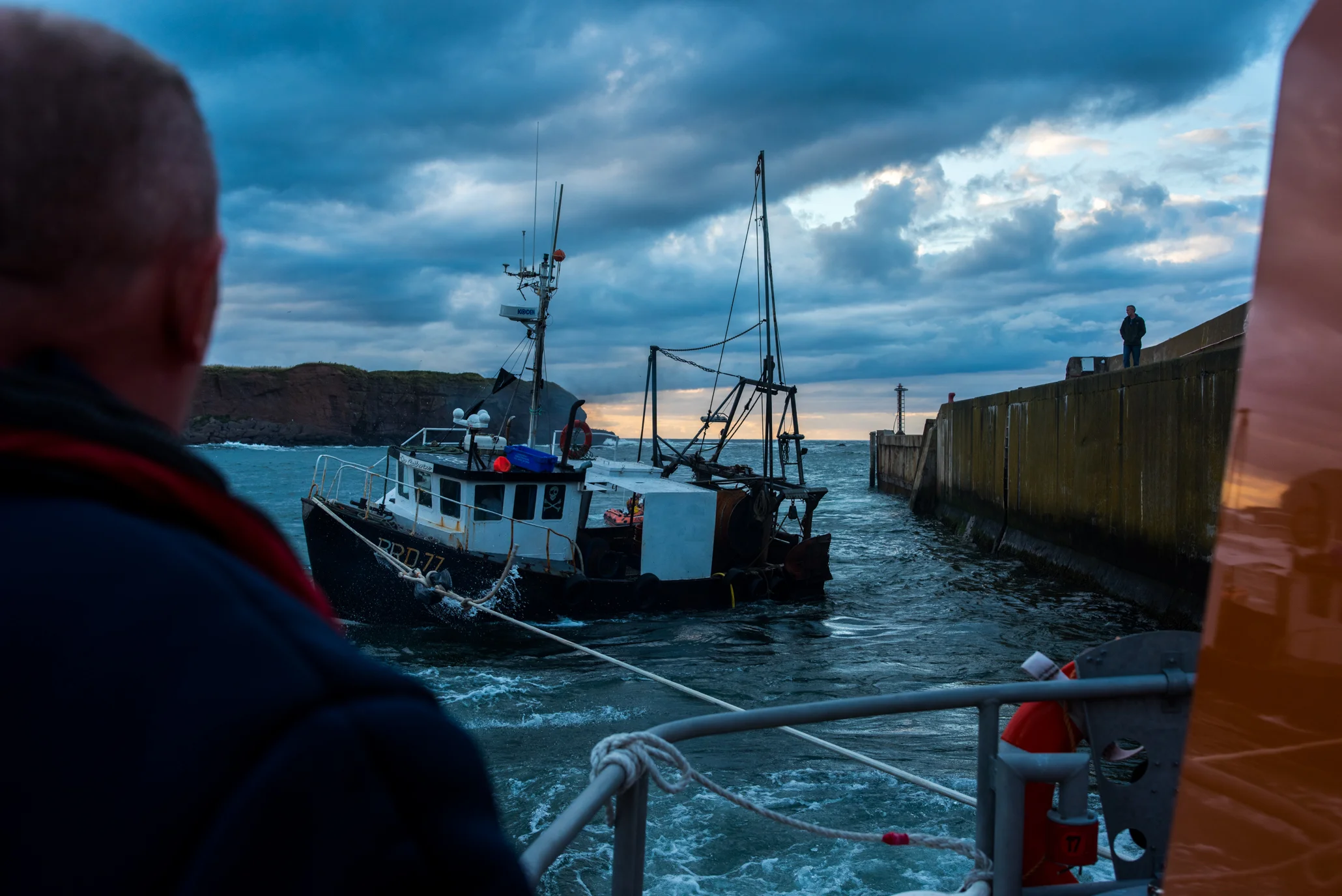 RNLI Towing 'Our Cathrine' Back To Eyemouth Harbour, Scotland, 2016
