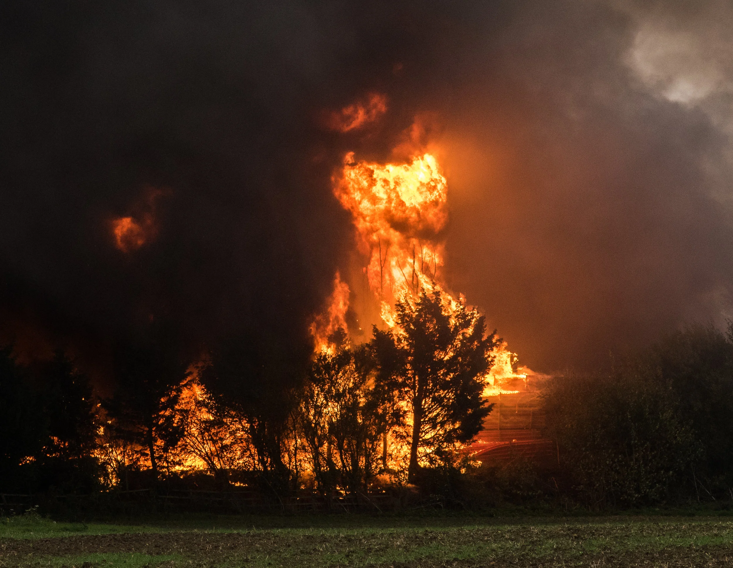 Goldicote business park fire, Close To Stratford-upon-Avon, England 2018