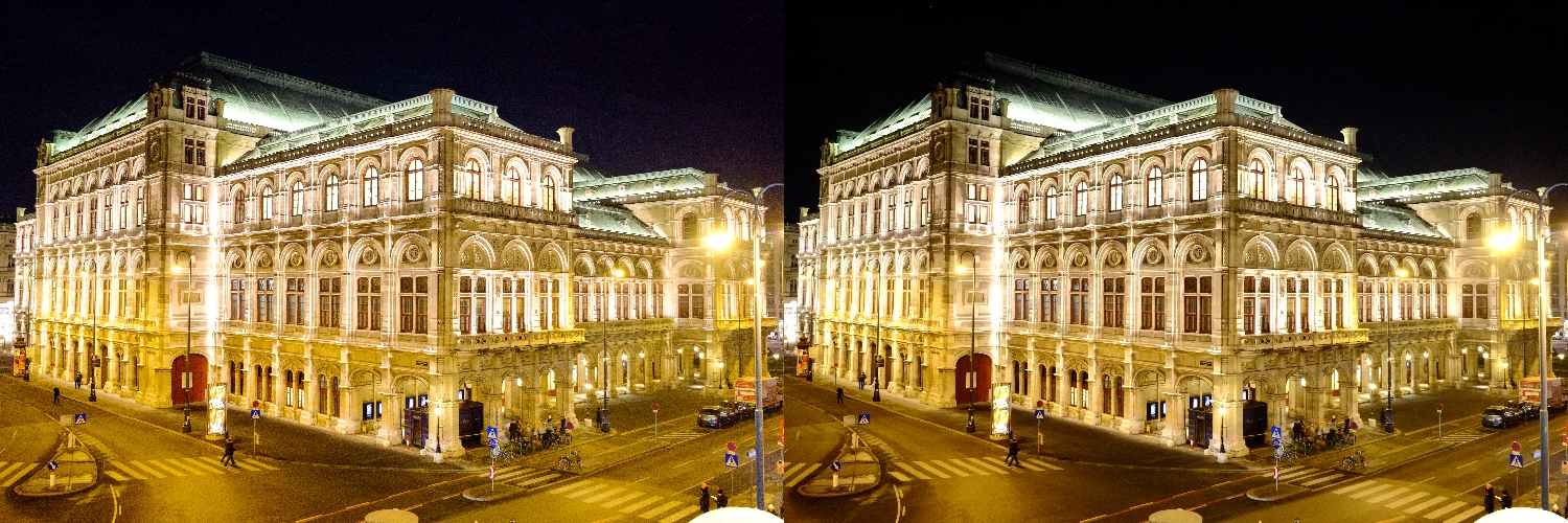 Links: JPEG aus RAW mit LR; Rechts: JPEG direkt aus Kamera; Fuji X-Pro 1 mit XF 10-24mm @ 20mm; 1/15sec; F/4.0; ISO 6400