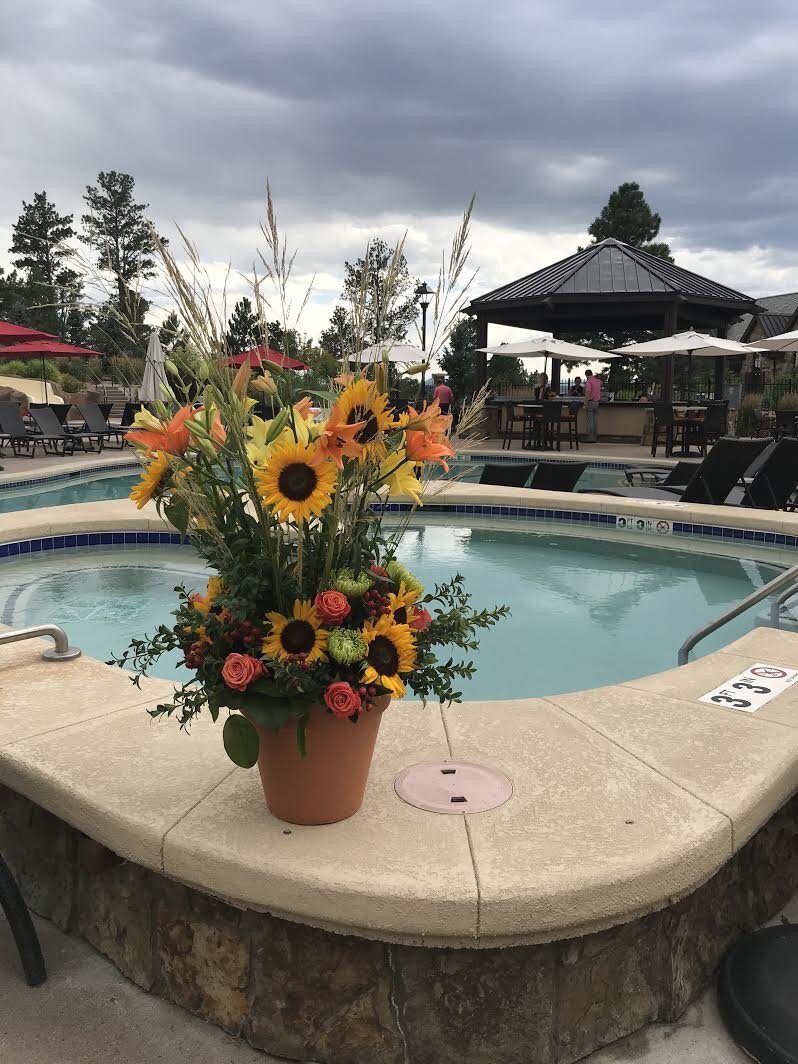 Flowers at a pool party Cherry Creek Colorado.jpg