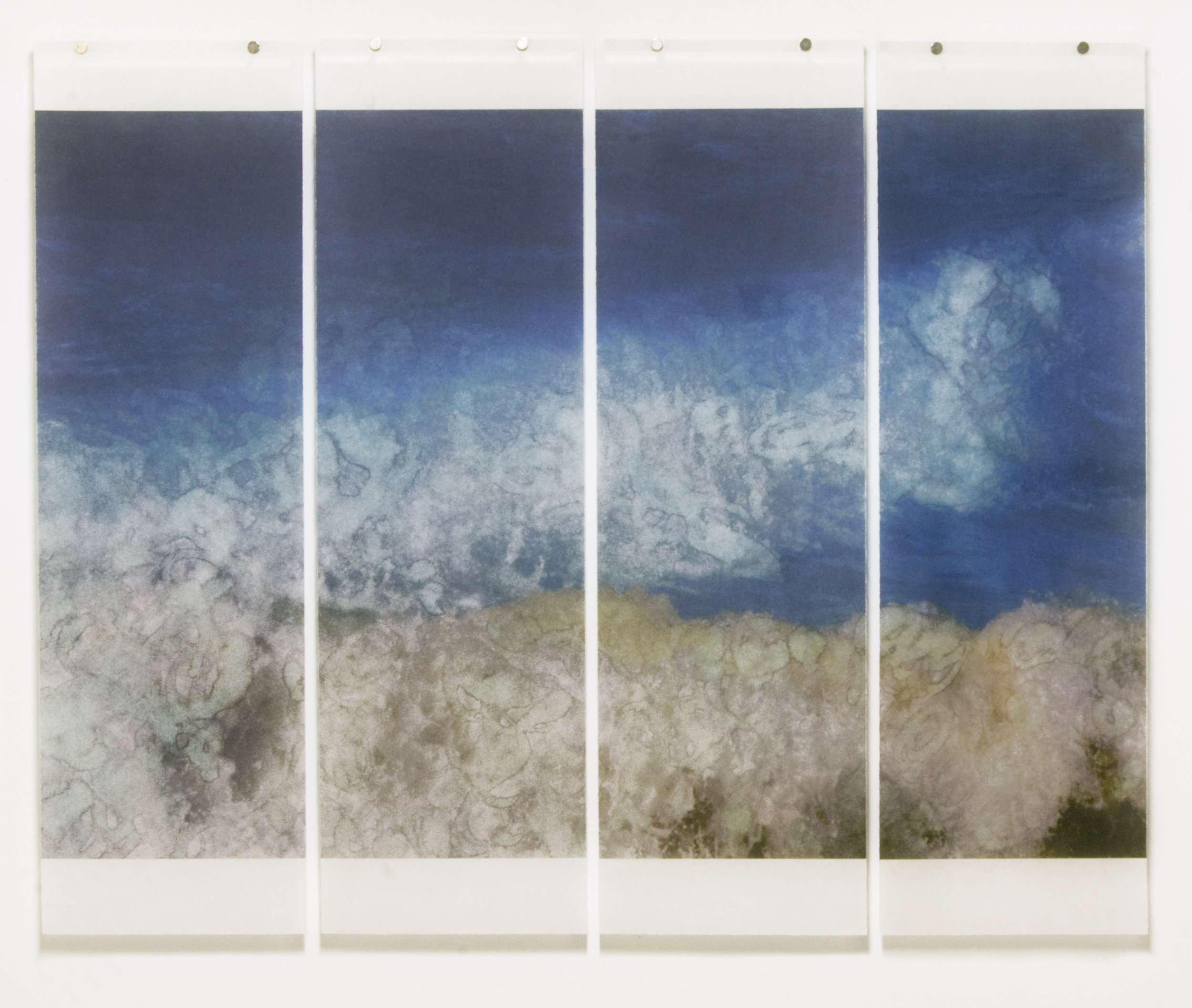 Warm Waters, No.2, 36” x 45.5”, Pigment Ink on Japanese Kozo with Encaustic Medium