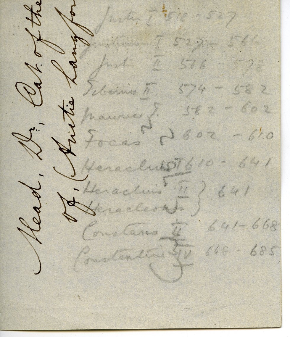 FitzGerald's list of Emperors aided in dating coins at the excavation.