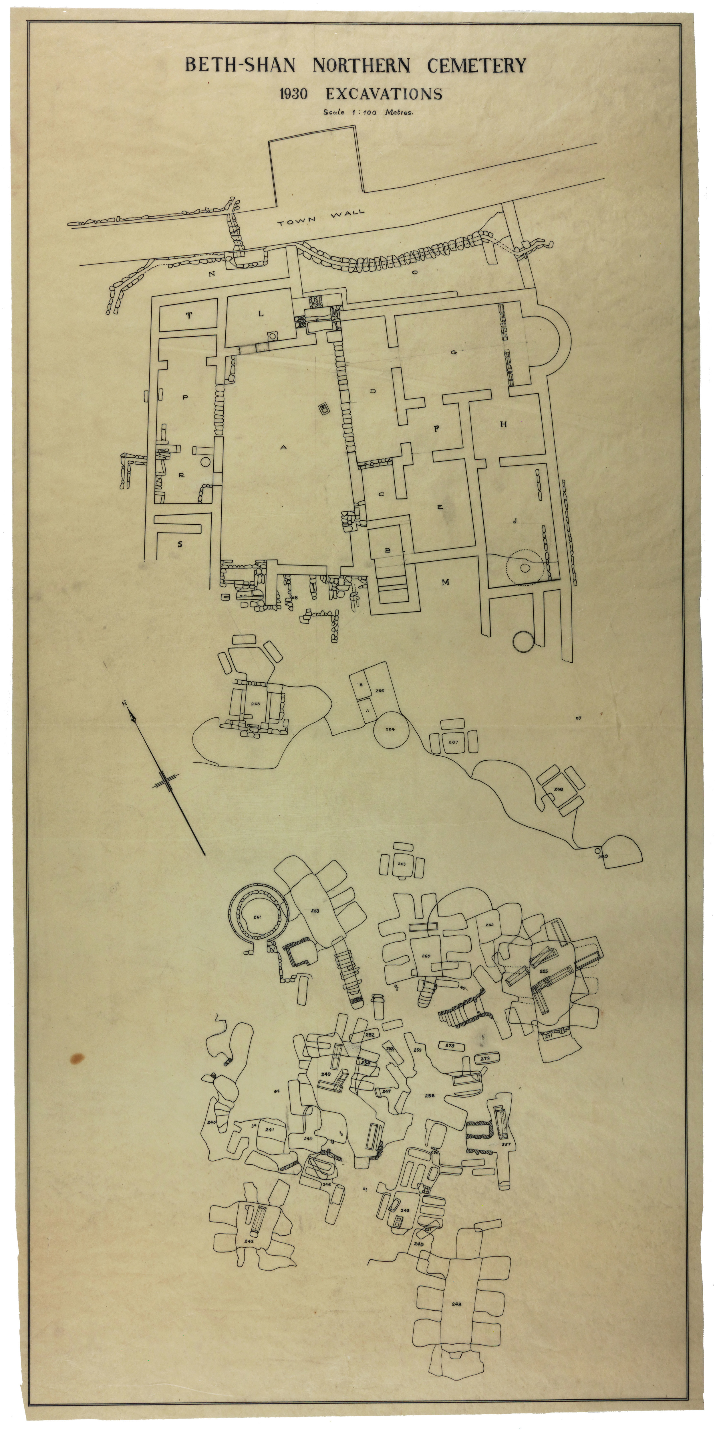 Plan of tombs excavated in 1930.