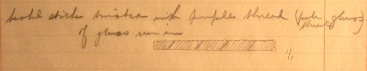 Drawing and entry from the field register.