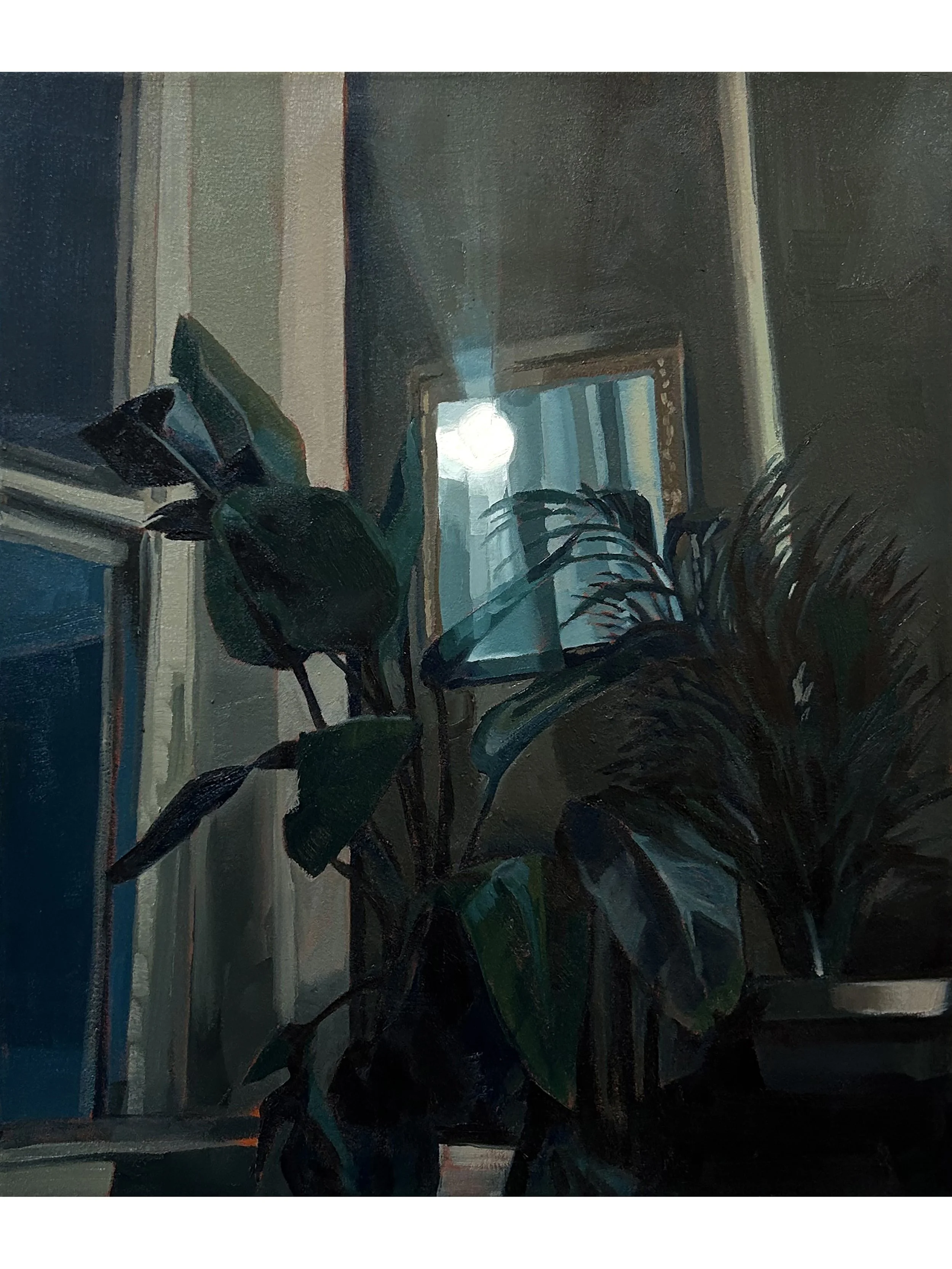 The moon found her way in, 18"x22"