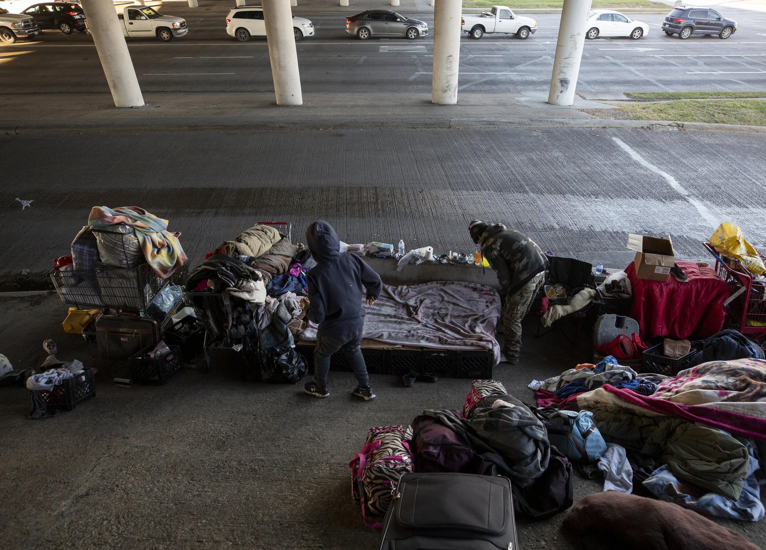  Fay and her husband, Michael Phillips, live at the intersection of Beechnut and the Sam Houston Tollway in organized chaos. They used to live in a two-bedroom house in Brazoria. Phillips worked for an energy company; Fay did online multilevel market