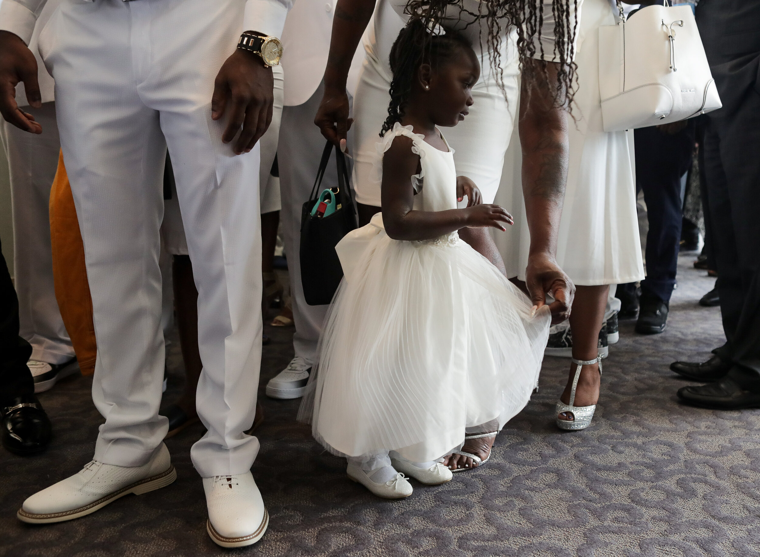  The family of George Floyd prepares to enter the The Fountain of Praise church for Floyd’s funeral on Tuesday, June 9, 2020, in Houston, Texas. Floyd died while in custody of the Minneapolis Police Department, after officer Derek Chauvin knelt on hi