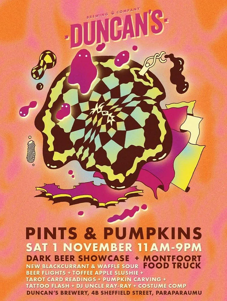 Big ol&rsquo; weekend ahead! 
 
This Saturday 1st, join us and our Kāpiti neighbours @duncansbrewing @monstatrucktattoo for Pints &amp; Pumpkins! Delicious dark beers on tap, toffee apple slushie, pumpkin carving, tarot card readings, costume comp AN