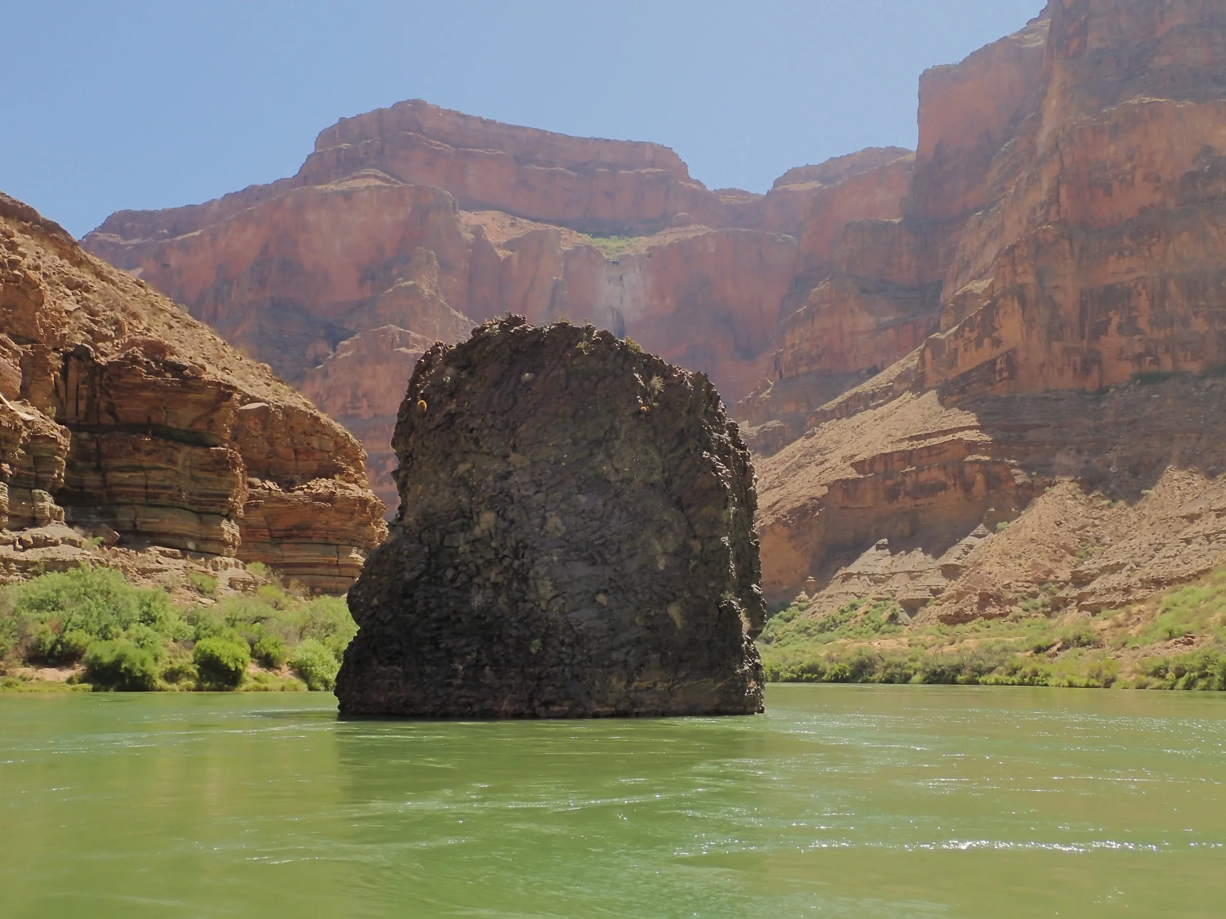 We had to skirt this giant Lava Rock sitting in the middle of the river.