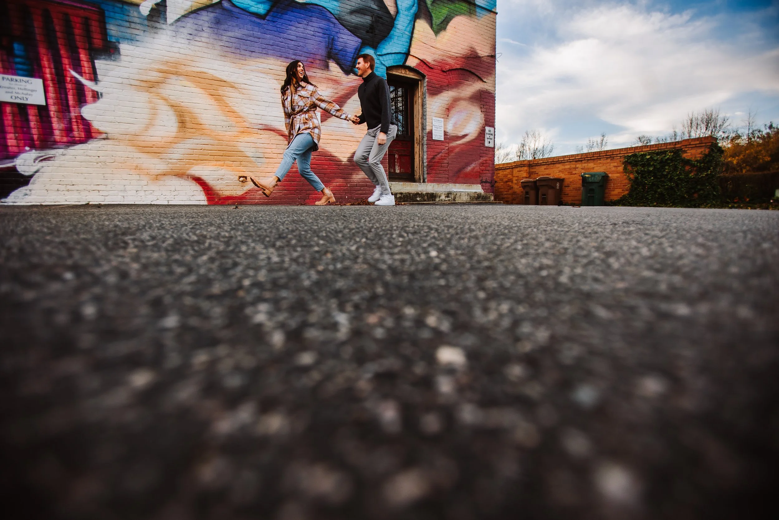 Engagement Session in Downtown Cary documented by Michelle Brinn