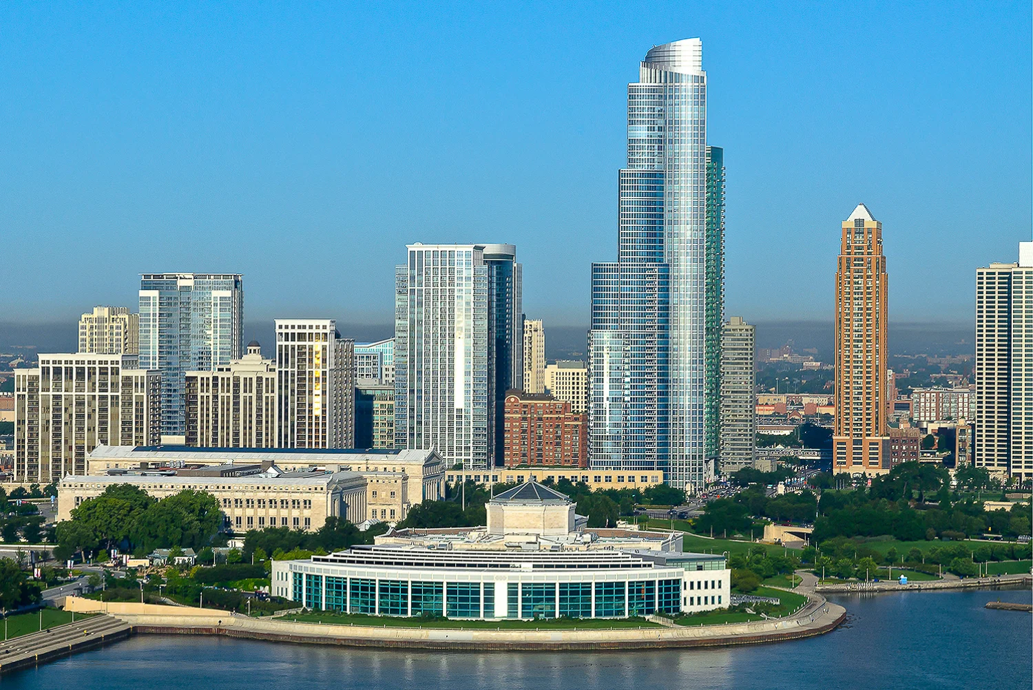 Image Title: Shedd Aquarium - Aerial Mat Sizes: 8x10, 11x14, 16x20 Float Mount Sizes: 12x18, 16x24, 20x30, 24x36, 28x42, 32x48, 36x54, 40x60