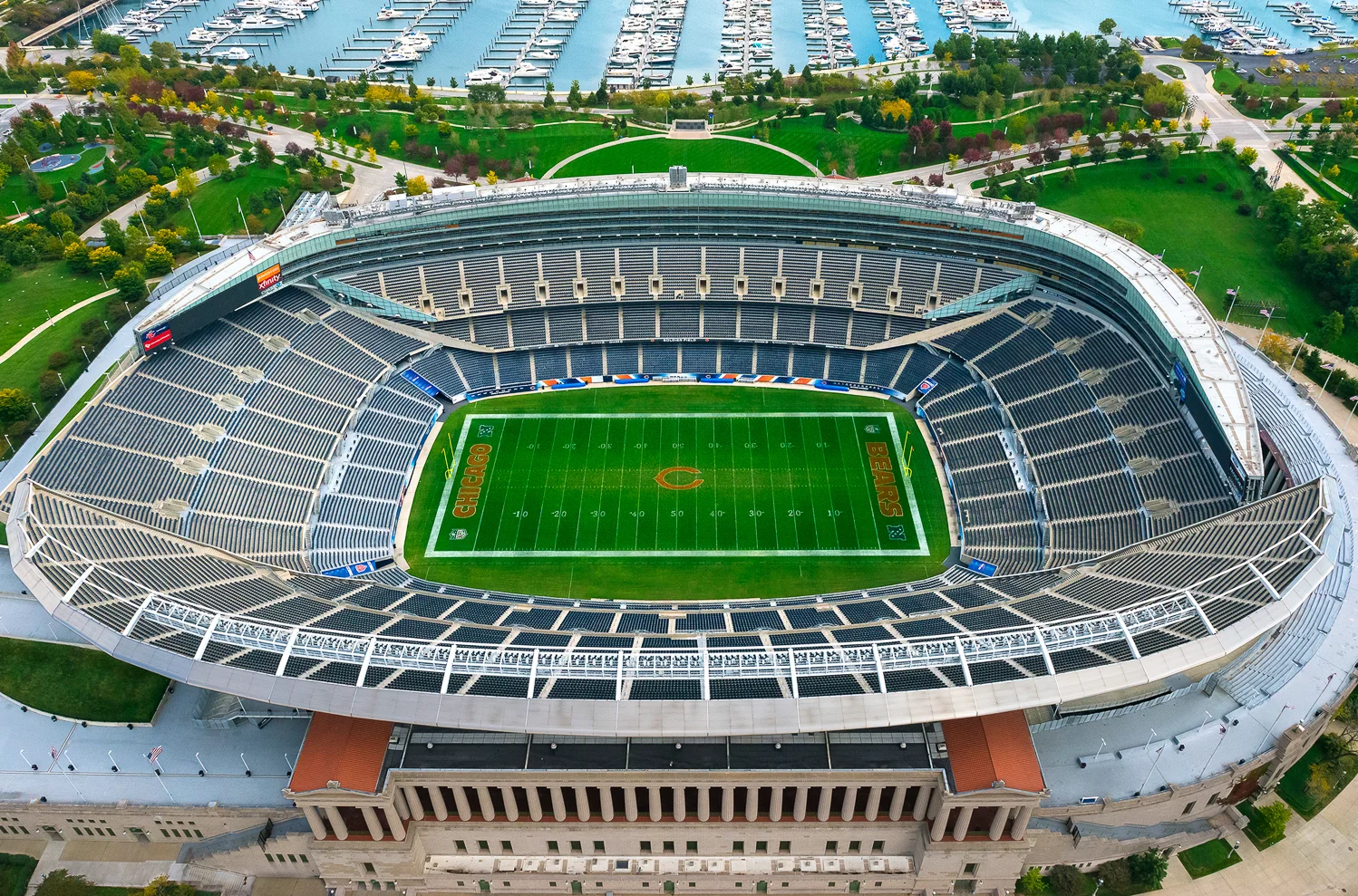 Image Title: Soldier Field - Aerial Mat Sizes: 8x10, 11x14, 16x20 Float Mount Sizes: 12x18, 16x24, 20x30, 24x36, 28x42, 32x48, 36x54, 40x60.