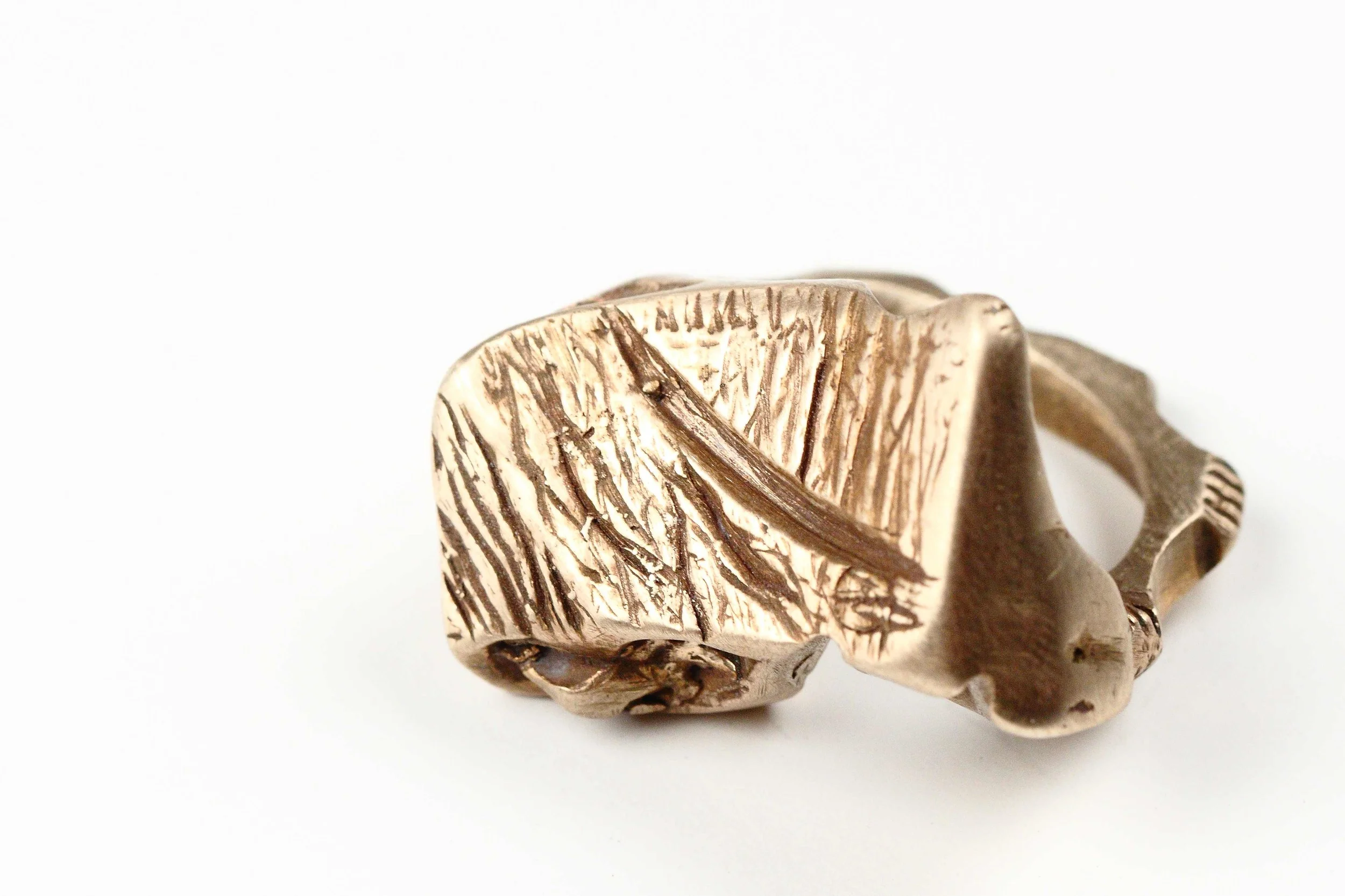 The "I, Me, Mine" Ring. Lose-wax casting with bronze. See Details 