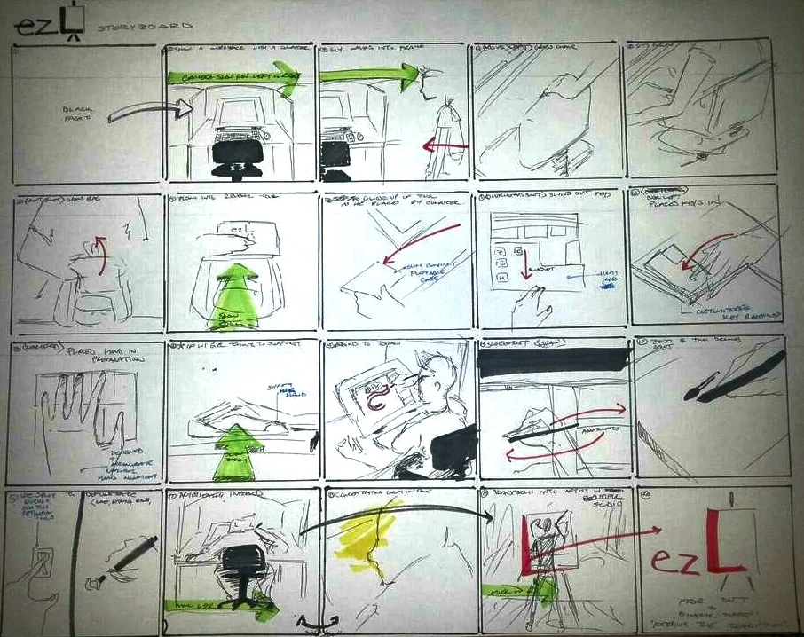 Storyboard illustrated by Johnathan Hayden