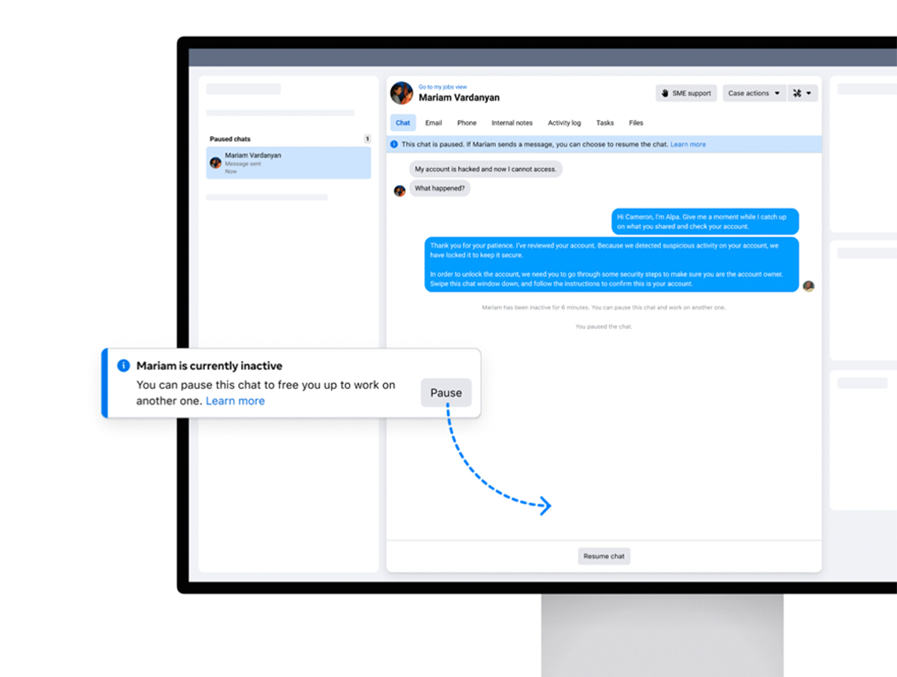 Customer support chat platform