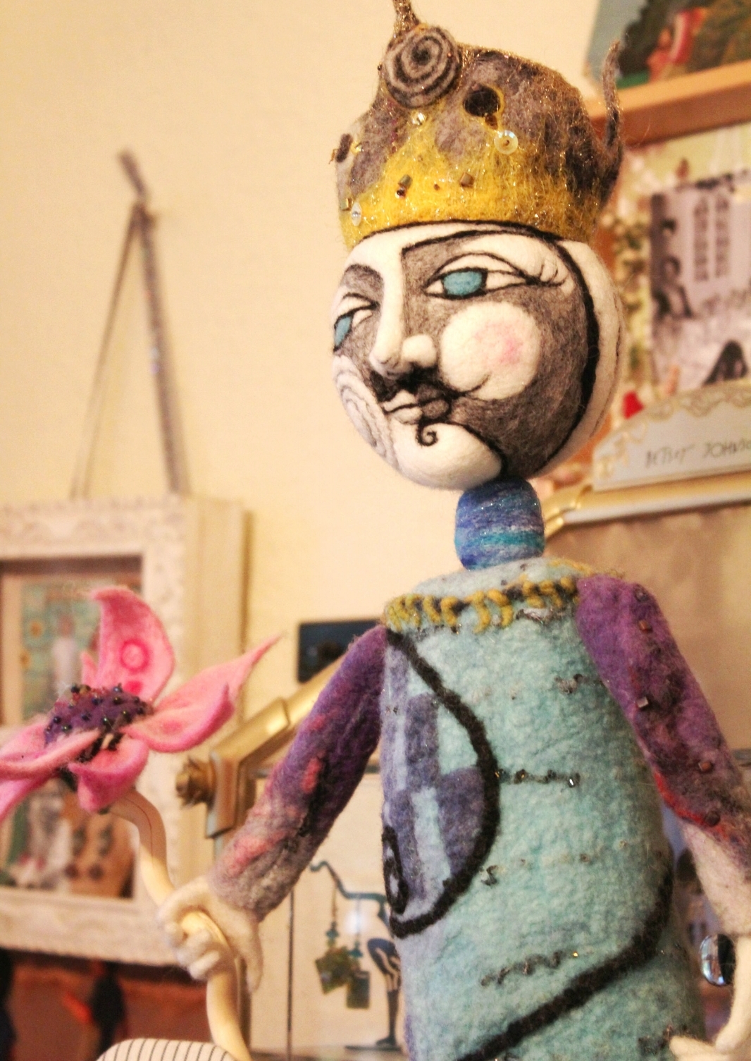 felted fantasy sculpture by Caroline Daley