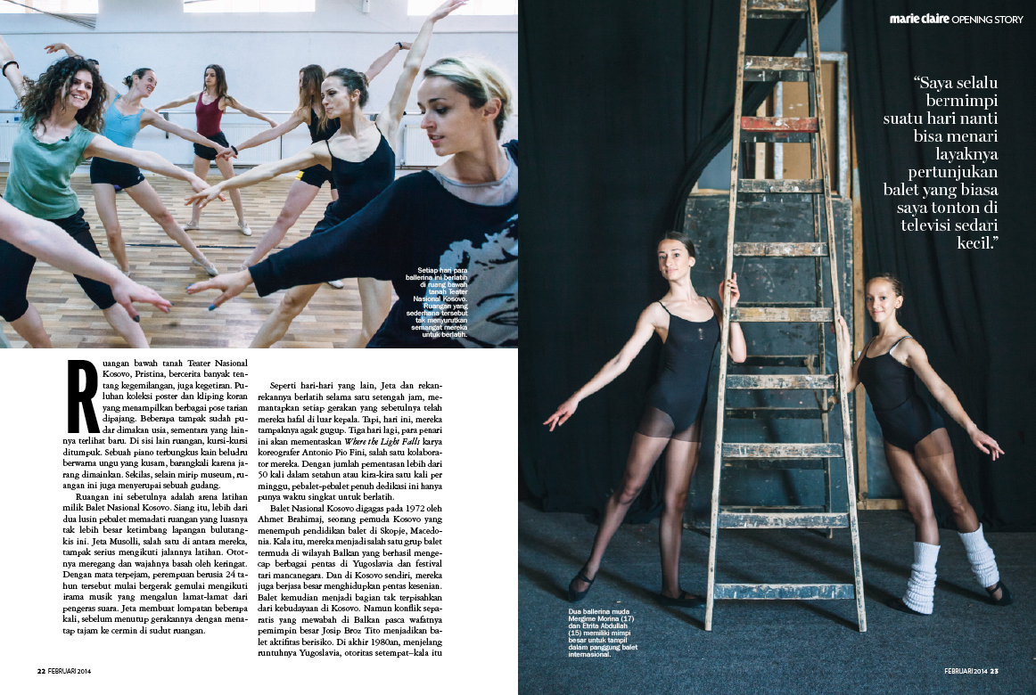  The Kosovo Ballet in Marie Claire Indonesia  February 2014 