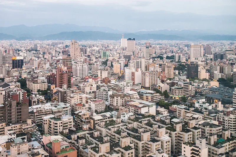 Taichung city view from a skyscraper.