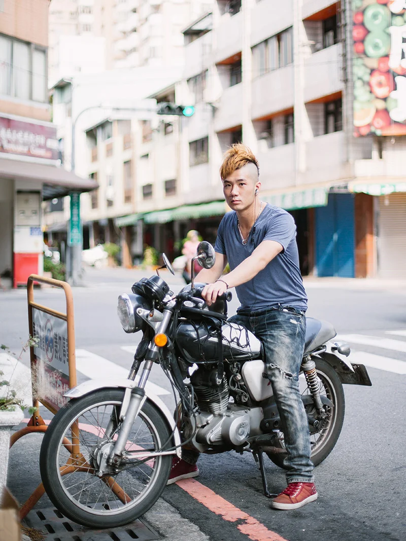 An eccentric biker in Taichung.