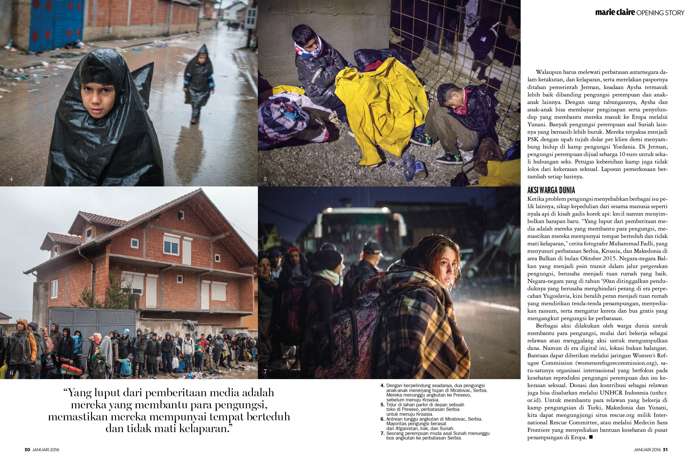  Refugee Crisis in Marie Claire Indonesia January 2016 
