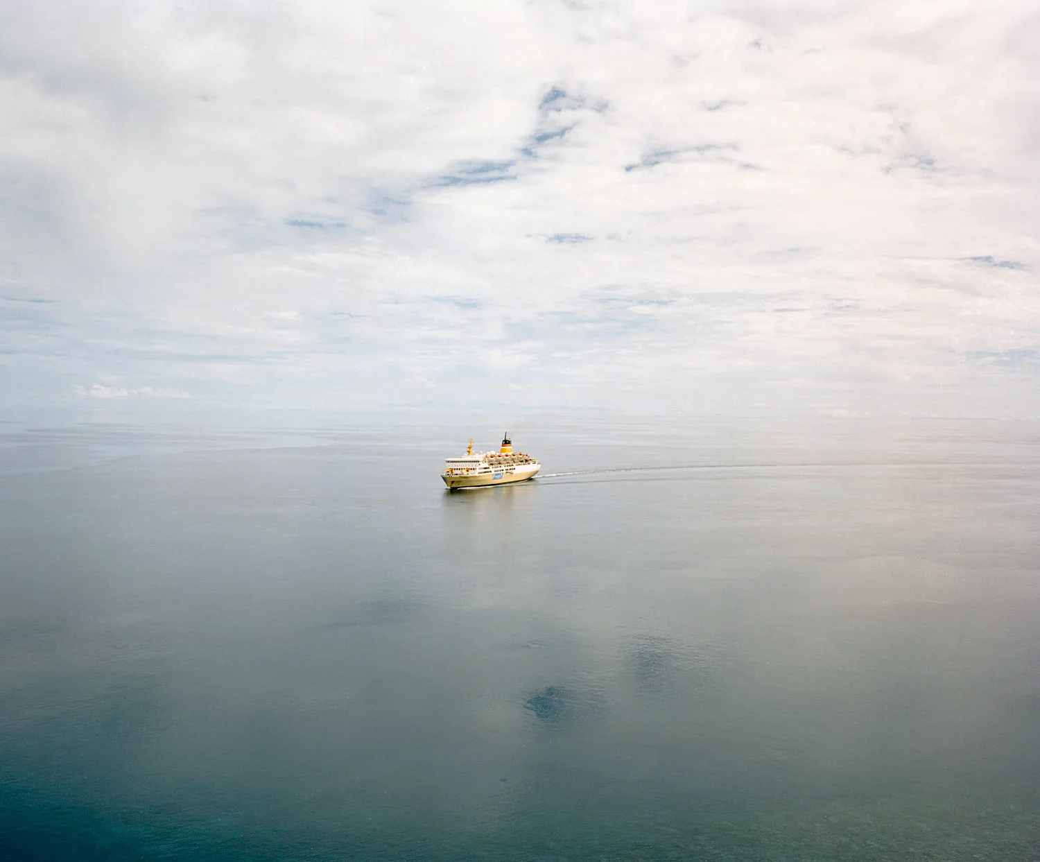 The twice a month scheduled passenger liner upon its approach to Banda Island. This ferry is the only regular transport to the Bandas that operates throughout the year.