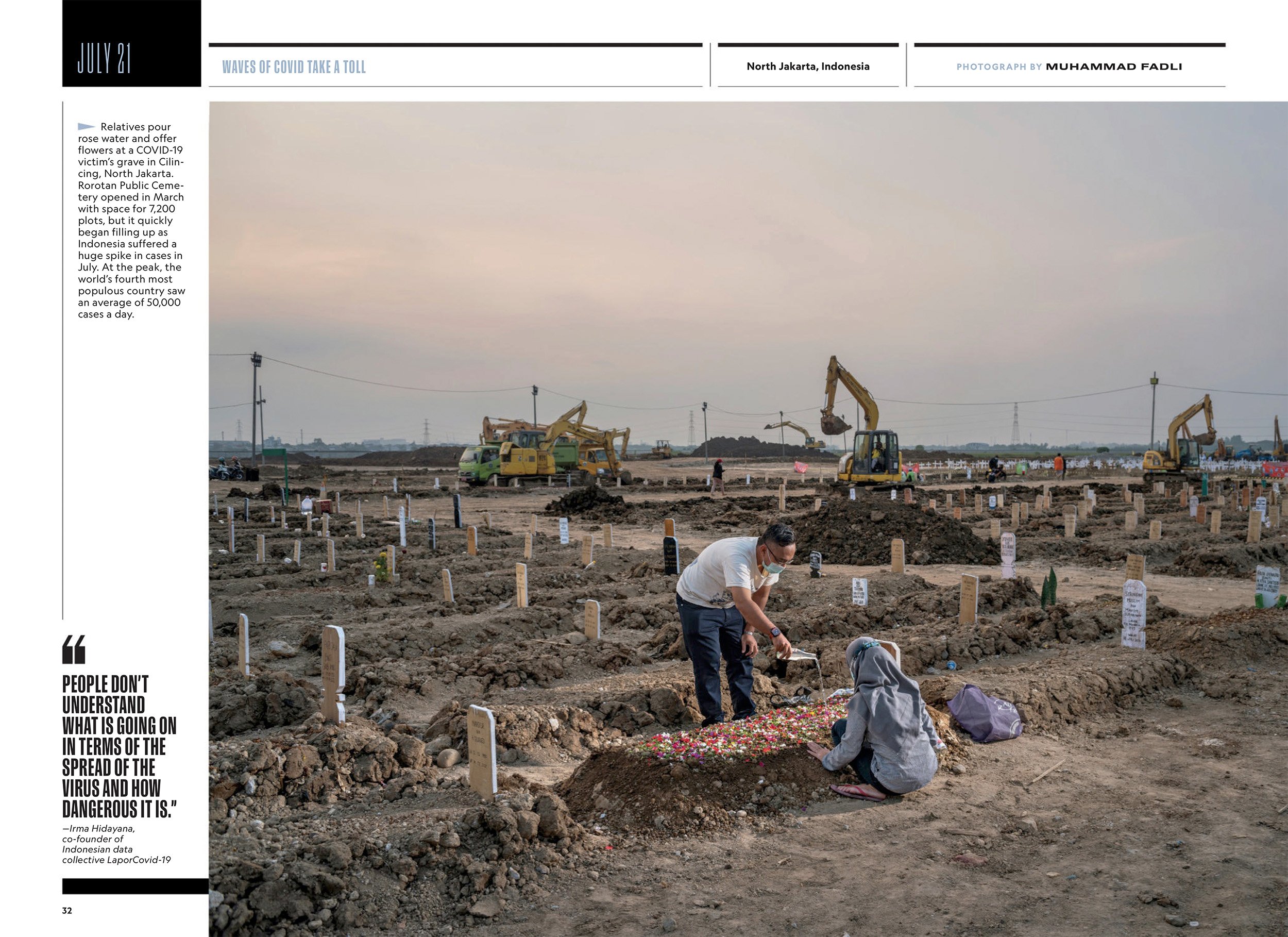  Covid-19 cemetery in Jakarta, National Geographic Magazine Year in Picture issue, January 2022 