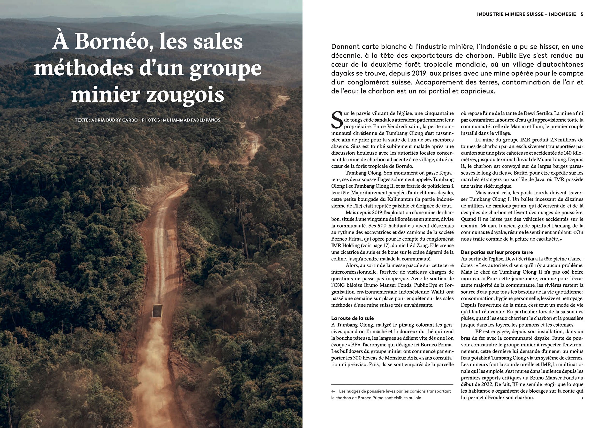  Coal Industry Investigation in Borneo, Public Eye Magazine, September 2023  