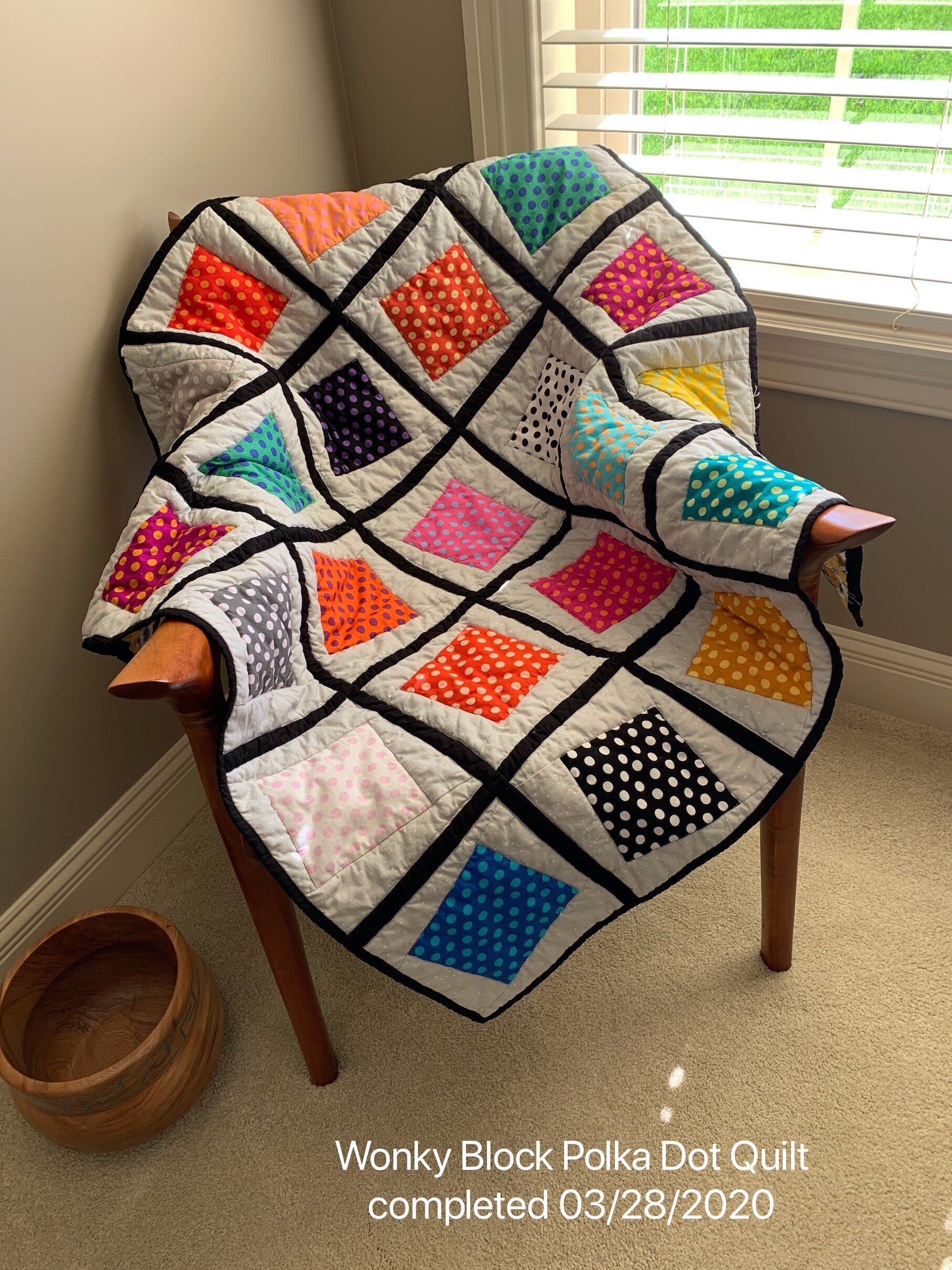 Wonky Block Polka Dot Quilt