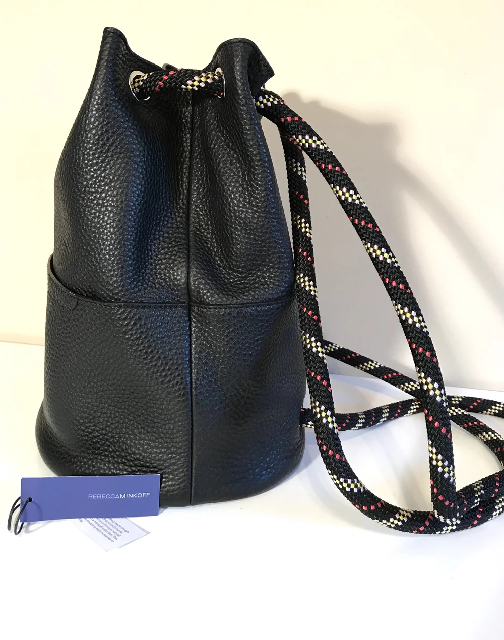 Rebecca Minkoff Black Leather Climbing Rope Backpack  display picture 2