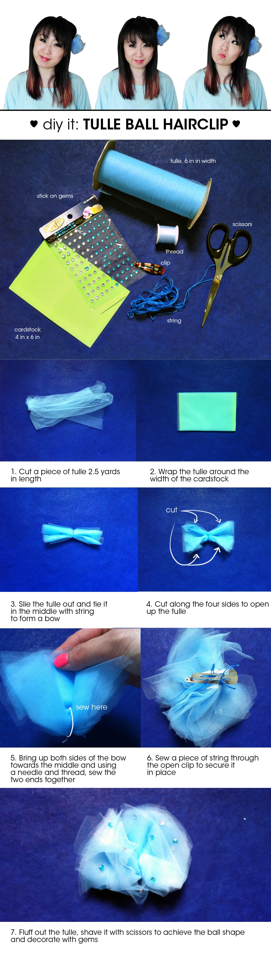 diy it: tulle ball hair clip