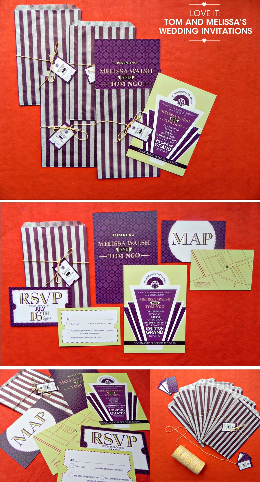 love it: Tom and Melissa's wedding invitations