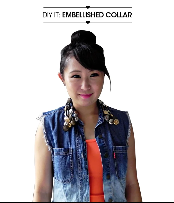 diy it: embellished denim collar
