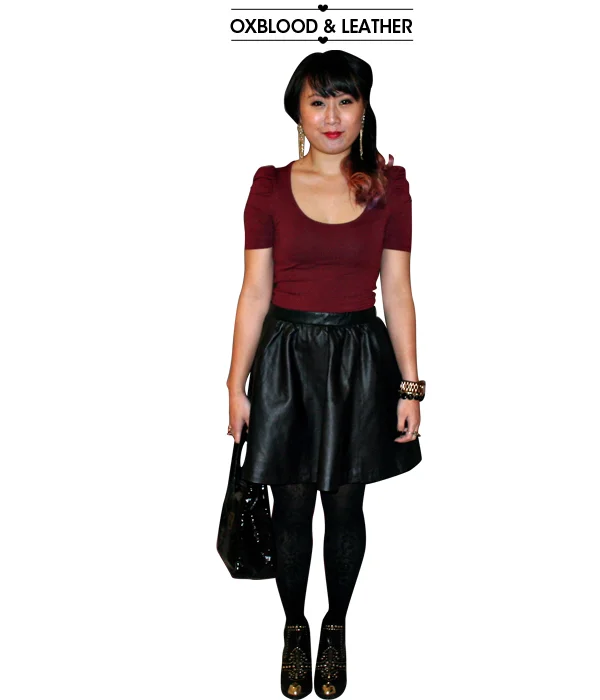 wear it: oxblood & leather