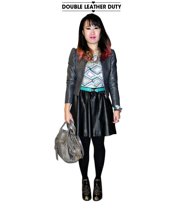 wear it: double leather duty