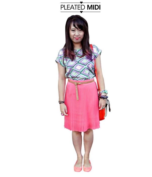 pleated midi
