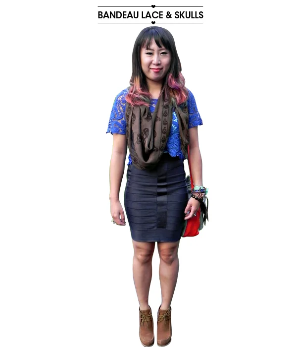 bandeau lace and skulls