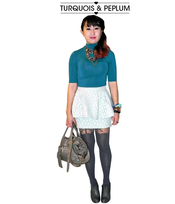 turquoise and peplum
