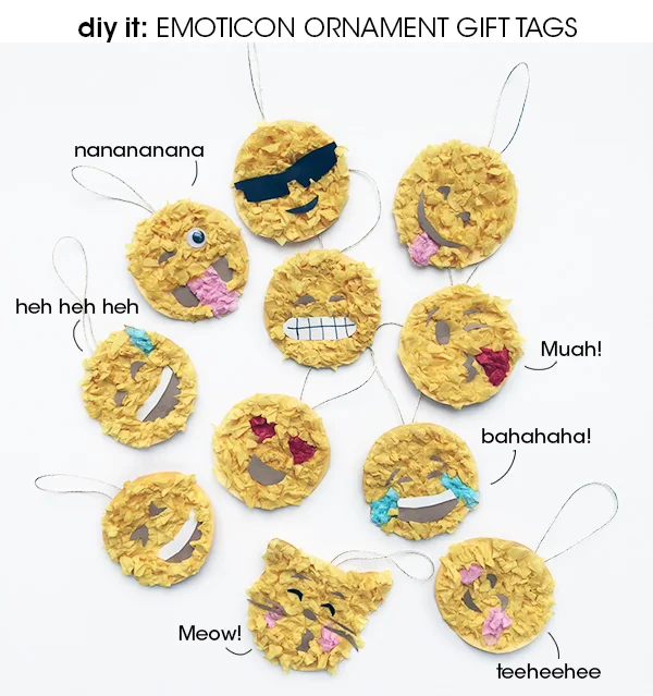 diy it: Emoticon Ornament Gift Tags