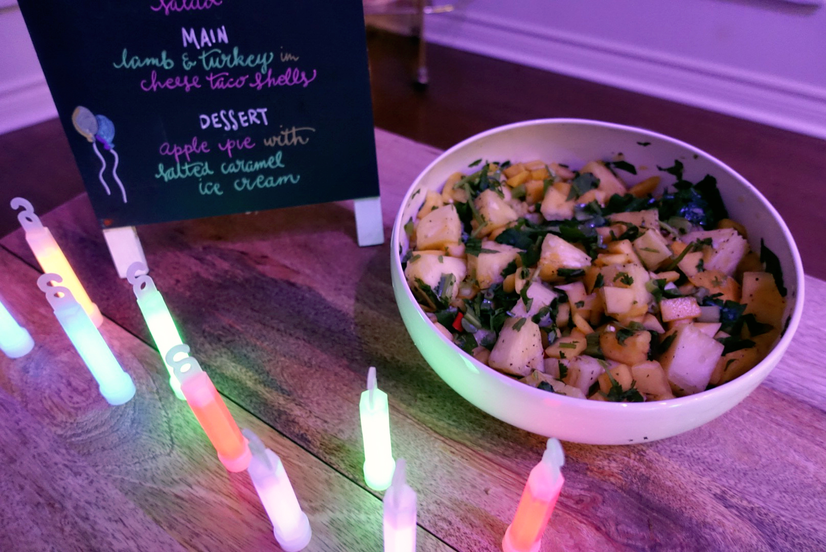 Pineapple and mango chow