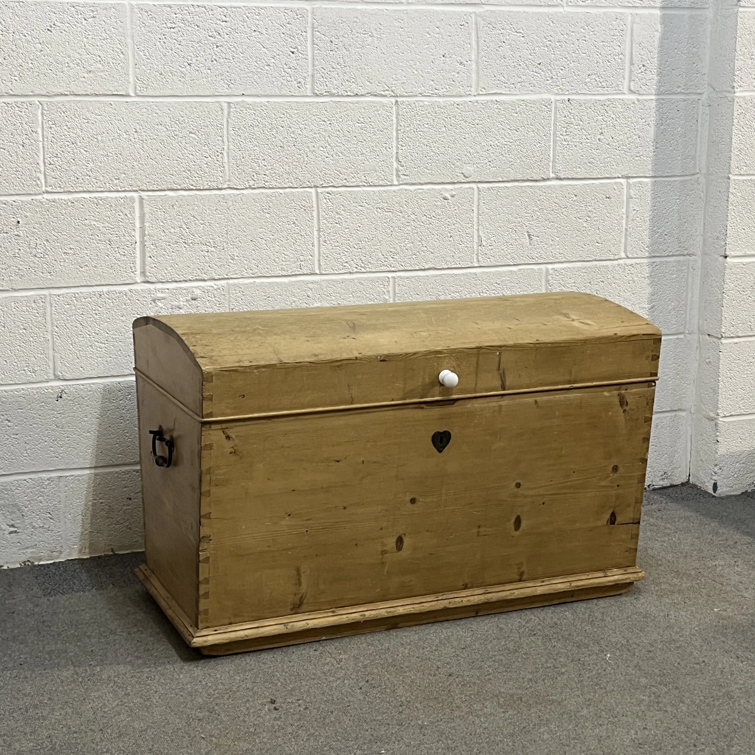 Very Large Dome Top Antique Pine Blanket Box