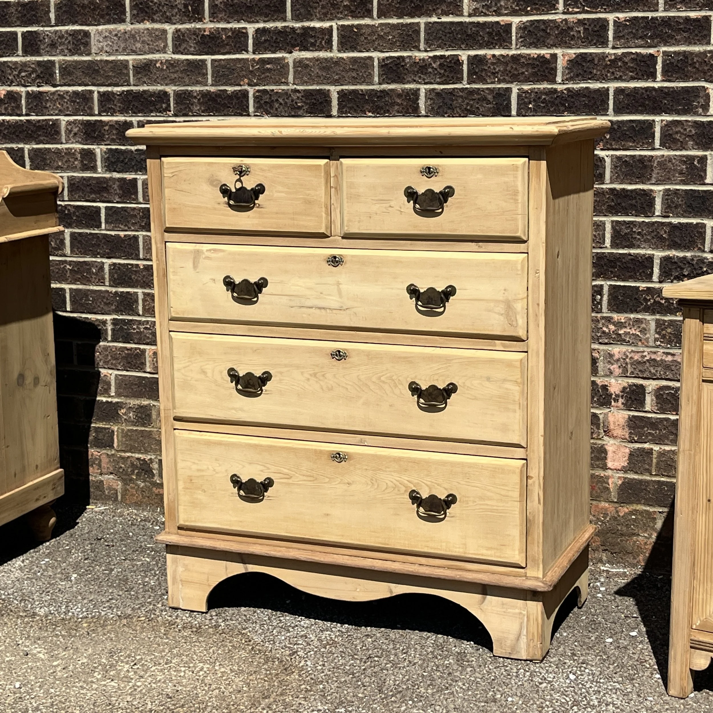 Tall Slender Edwardian Pine Chest of Drawers