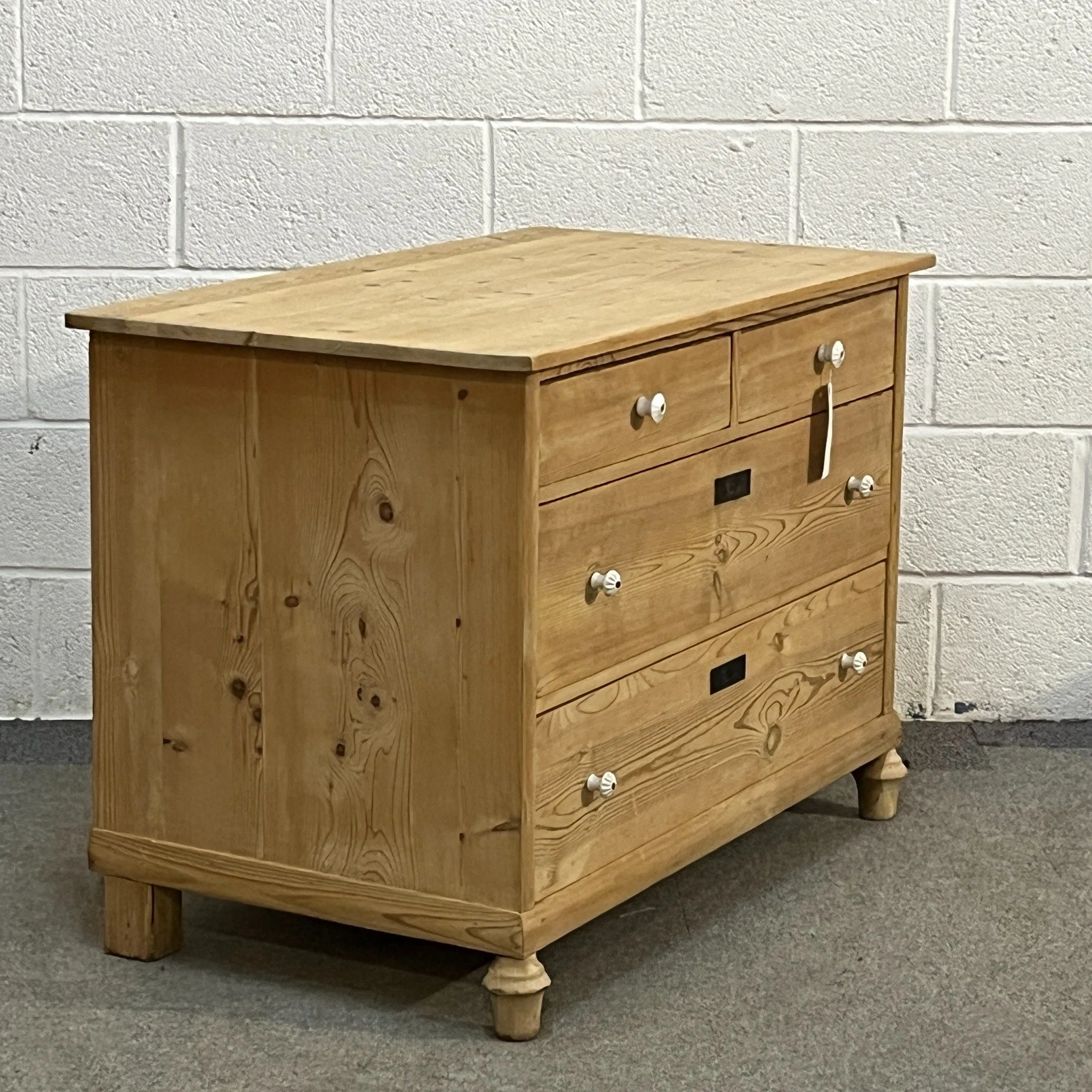 N7905C pine chest — front and left side with original feet