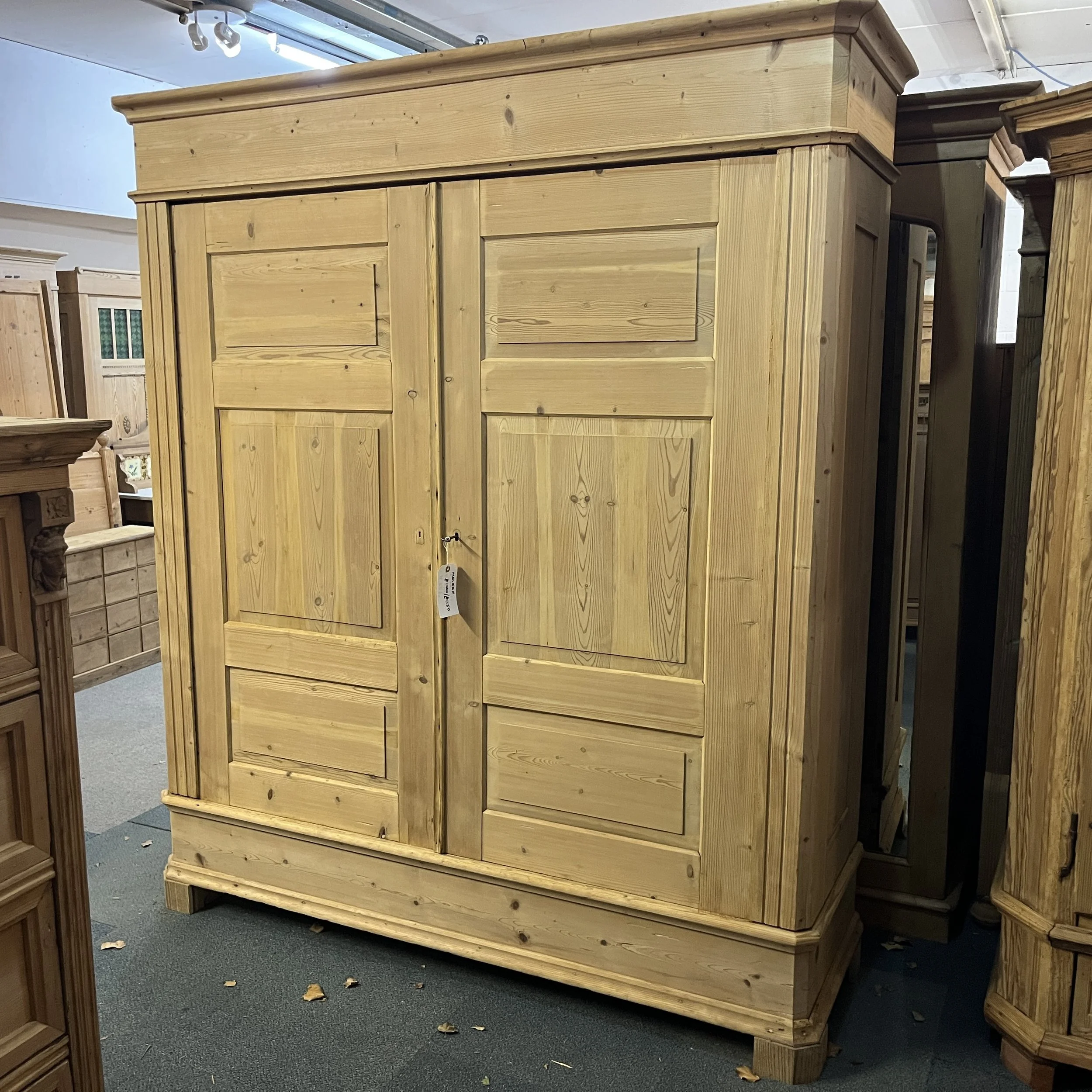 Very Large Antique Pine Two-Door Wardrobe (Dismantles)