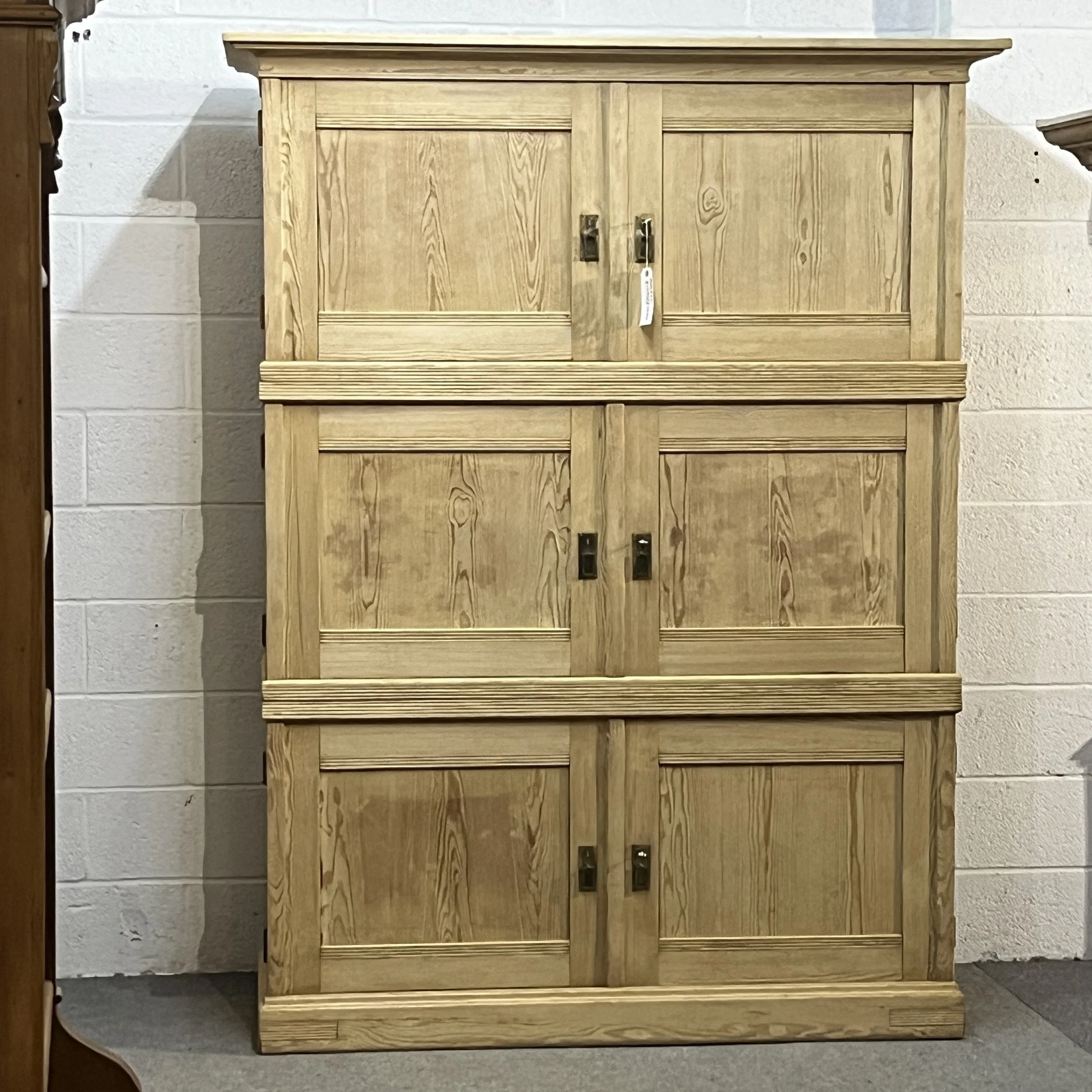 Amazing Very Large Antique Pine Campaign/Storage Cupboard