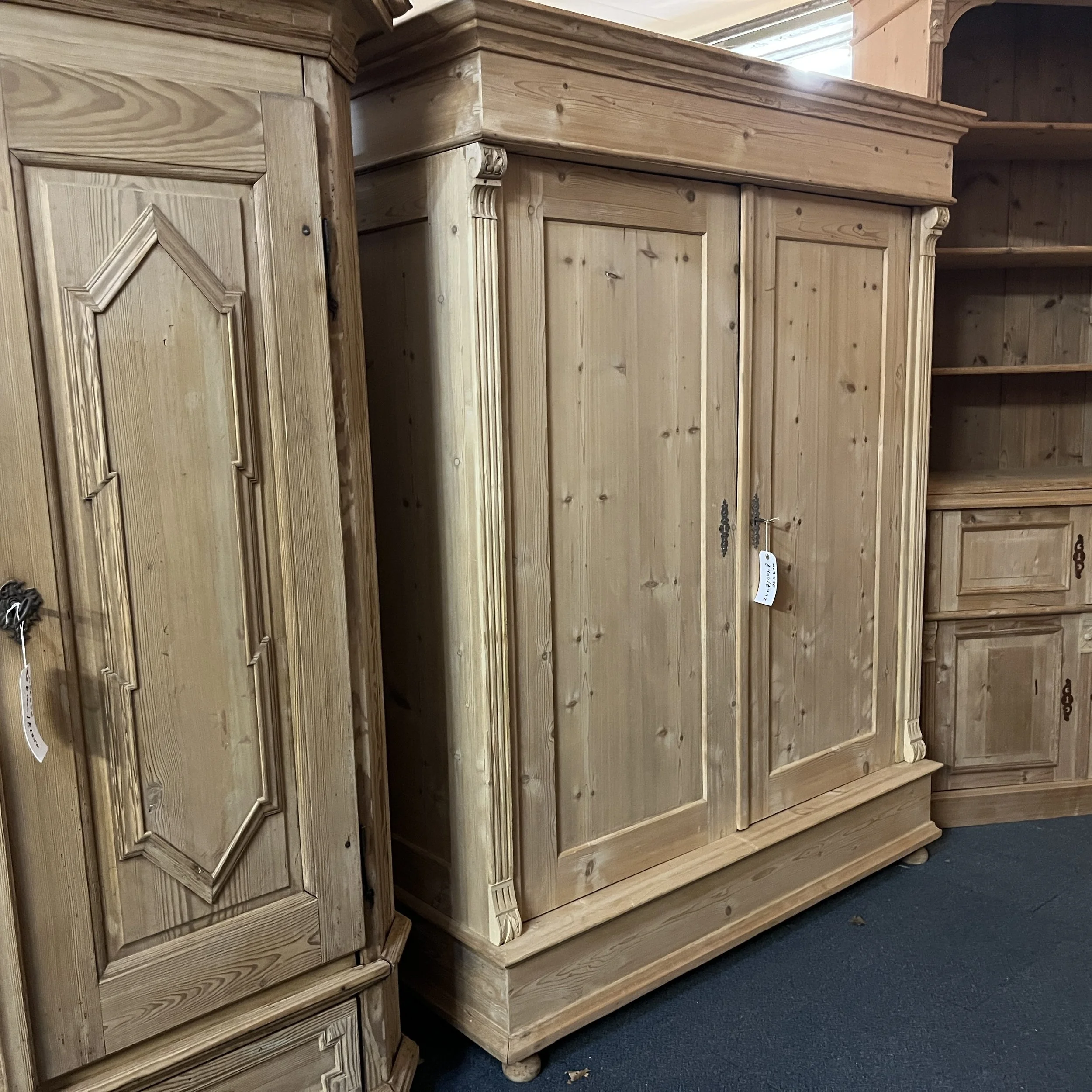 Antique Pine Two-Door Wardrobe — Fully Dismantles for Delivery