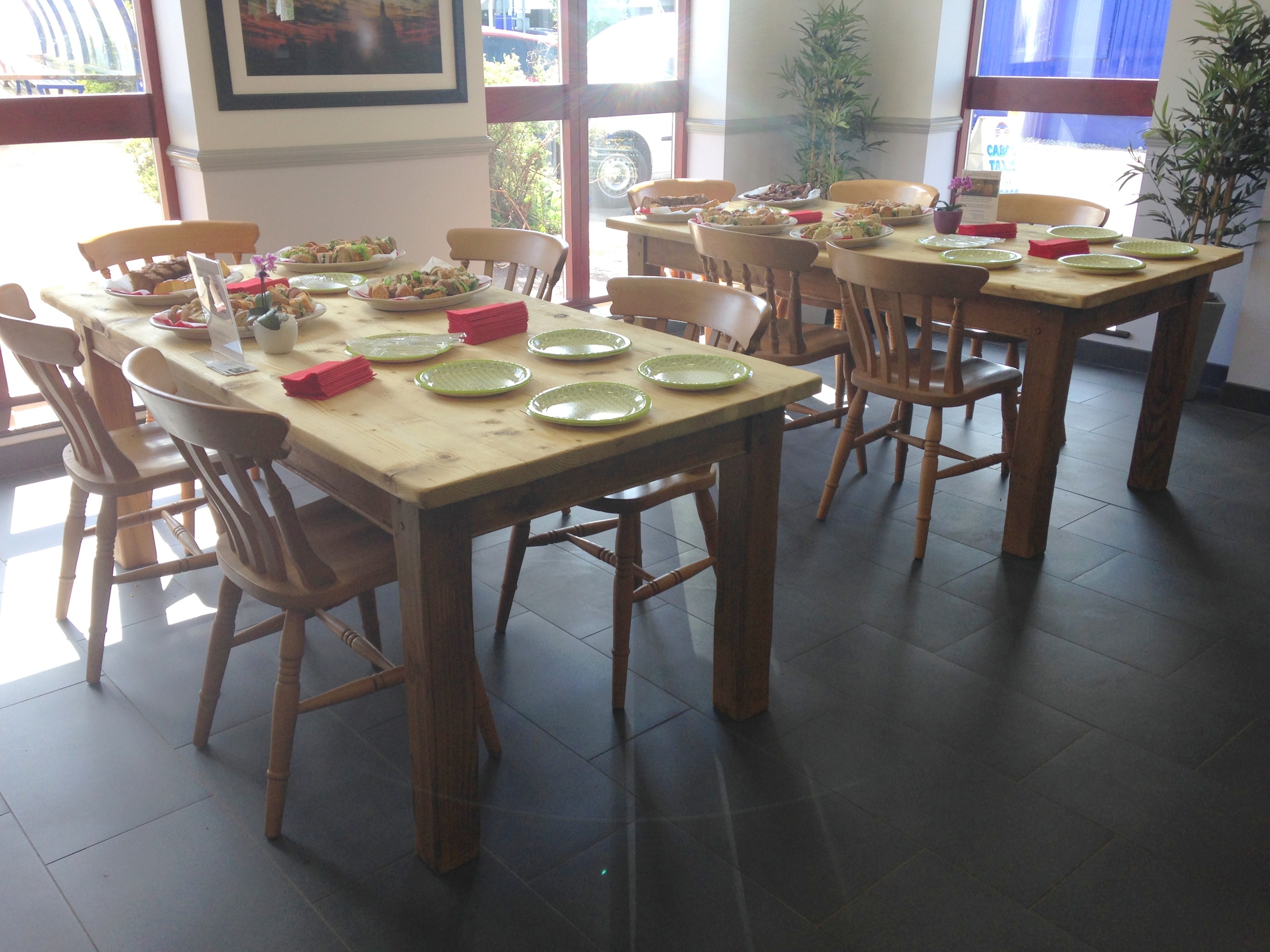 Pine tables made from old pine boards